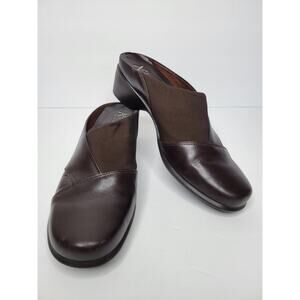 CLARKS Artisan Collection Brown Leather Slip-On Shoes sz 6